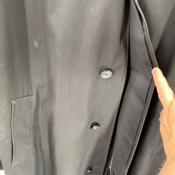 Millennium Collection Black Trench Coat Mens Size 44L Long Professional Outerwea - Picture 3 of 12